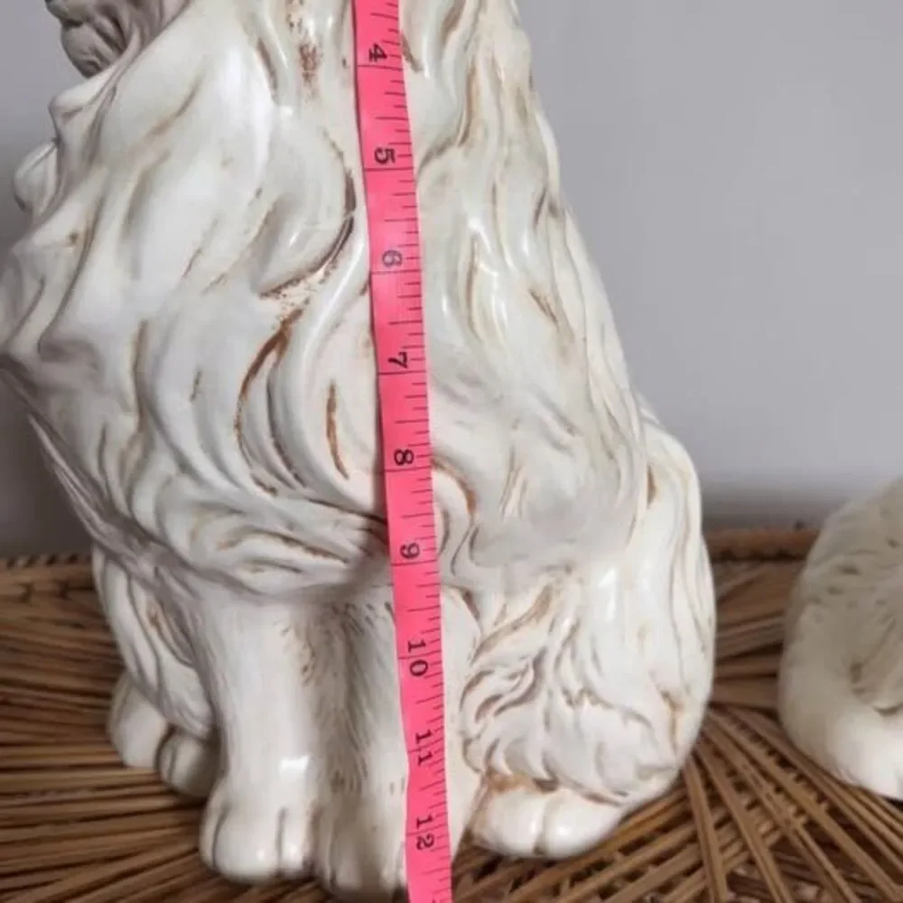 Vintage Persian Kitten Sculpture Life-Size Ceramic Cat Statue from 1975
